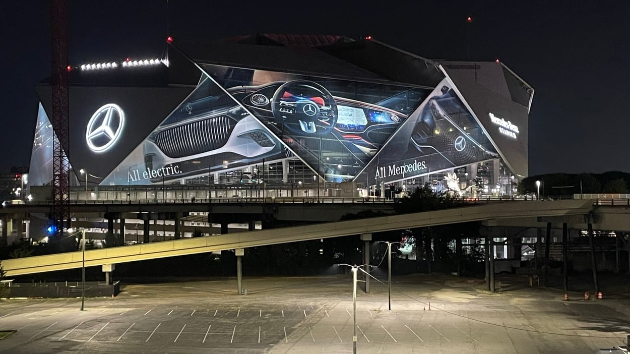 The Mercedes Benz Stadium Building Wrap Marvel