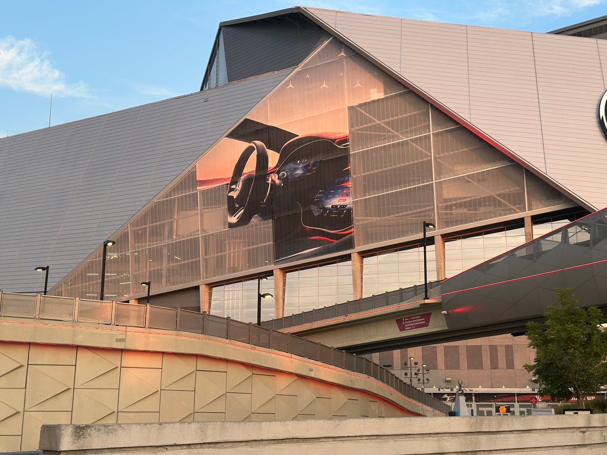 The Mercedes Benz Stadium Building Wrap Marvel